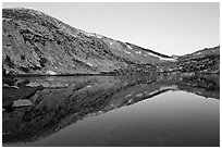 Last light on Fletcher Peak above Vogelsang Lake. Yosemite National Park ( black and white)