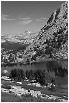 Vogelsang Lake and distant Choo-choo ridge. Yosemite National Park ( black and white)