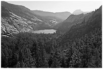 Merced Lake from above. Yosemite National Park ( black and white)