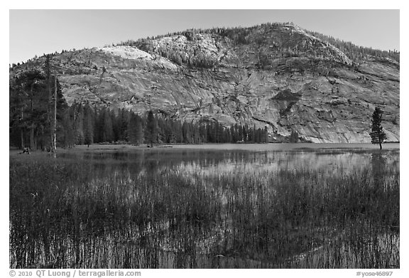 Peak reflected in Merced Lake, sunset. Yosemite National Park, California, USA.