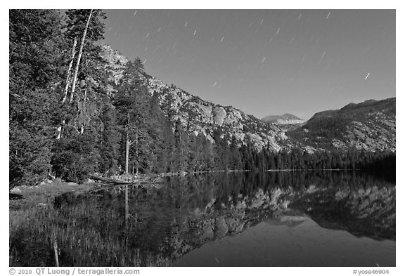 Merced Lake by moonlight. Yosemite National Park, California, USA.