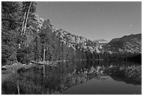 Merced Lake by moonlight. Yosemite National Park, California, USA. (black and white)