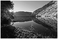 Sunrise, Merced Lake. Yosemite National Park, California, USA. (black and white)