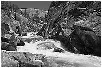 Gorge, Upper Merced River Canyon. Yosemite National Park, California, USA. (black and white)