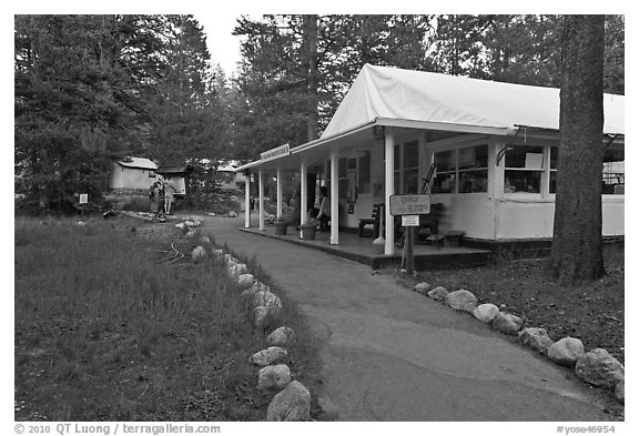 Tuolumne Lodge dining room. Yosemite National Park (black and white)