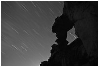 Indian Arch and stars. Yosemite National Park ( black and white)