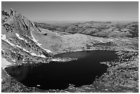 Upper McCabe Lake from above. Yosemite National Park ( black and white)