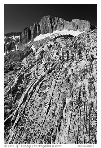 Colorful rock and North Peak. Yosemite National Park, California, USA.