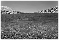 Rocks underneath water, McCabe Pass. Yosemite National Park ( black and white)