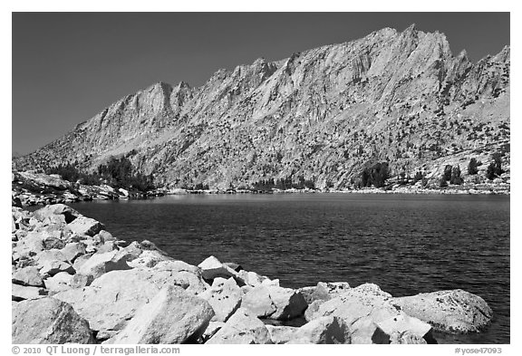 Shepherd Crest West above Upper McCabe Lake. Yosemite National Park (black and white)