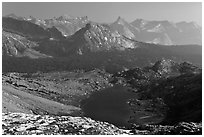 Roosevelt Lake and mountain ranges. Yosemite National Park ( black and white)