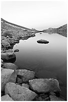 Alpine lake at dawn. Yosemite National Park ( black and white)