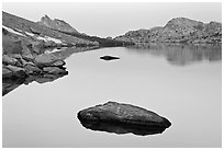 Dawn over Roosevelt Lake. Yosemite National Park ( black and white)