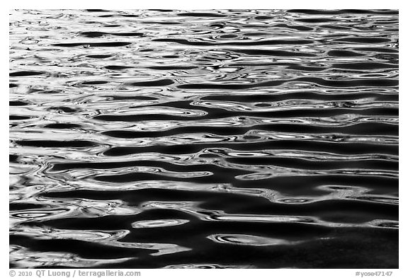 Ripples on Roosevelt Lake. Yosemite National Park (black and white)