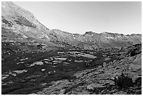 High valley at sunset. Yosemite National Park, California, USA. (black and white)