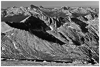 Granite mountains and domes. Yosemite National Park ( black and white)