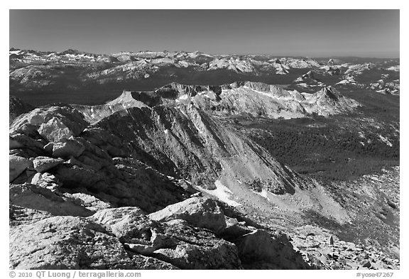 View from the top of Mount Conness. Yosemite National Park, California, USA.