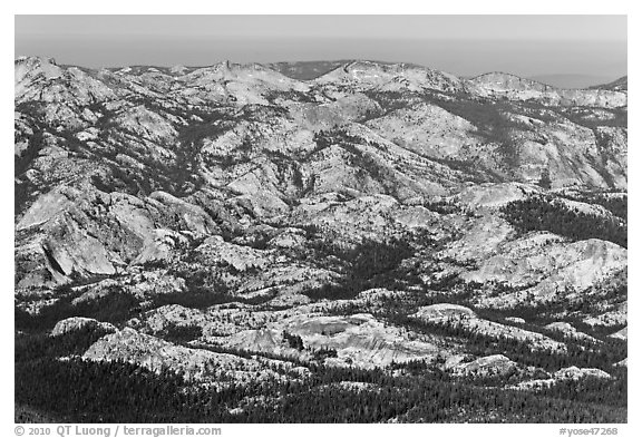 Sculpture granited formations in the distance. Yosemite National Park, California, USA.