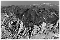 Shepherd Crest seen from Mount Conness. Yosemite National Park ( black and white)
