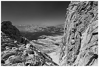 Notch below Mount Conness summit. Yosemite National Park ( black and white)