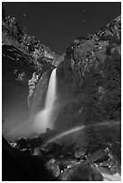 Space rainbow, Lower Yosemite Fall. Yosemite National Park, California, USA. (black and white)