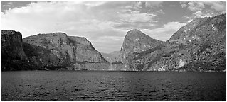 Hetch Hetchy. Yosemite National Park (Panoramic black and white)