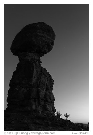 Balanced rock at dusk. Arches National Park, Utah, USA.