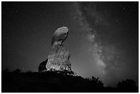 Balanced rock and stars. Arches National Park ( black and white)