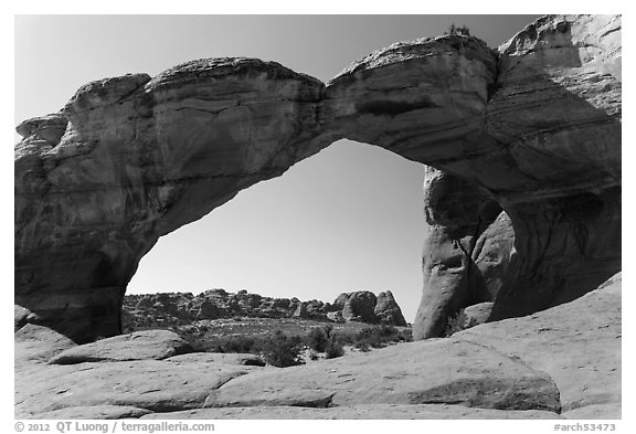 Broken Arch from the back. Arches National Park (black and white)