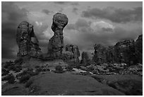 Garden of Eden at dusk. Arches National Park ( black and white)