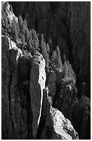 Island peaks at sunset, North rim. Black Canyon of the Gunnison National Park ( black and white)