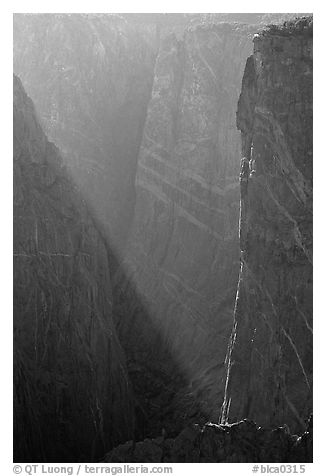 Narrows in late afternoon. Black Canyon of the Gunnison National Park (black and white)