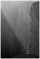 Narrows in late afternoon. Black Canyon of the Gunnison National Park, Colorado, USA. (black and white)