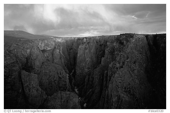 The Narrows seen from Chasm view at sunset, North rim. Black Canyon of the Gunnison National Park, Colorado, USA.