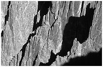 Detail of canyon wall from Kneeling Camel View, North Rim. Black Canyon of the Gunnison National Park ( black and white)