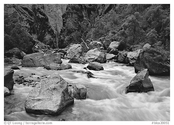 Boulders and rapids of  Gunisson River. Black Canyon of the Gunnison National Park, Colorado, USA.