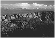 The canyon from the North vista trail. Black Canyon of the Gunnison National Park ( black and white)