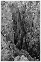 Narrow gorge. Black Canyon of the Gunnison National Park, Colorado, USA. (black and white)