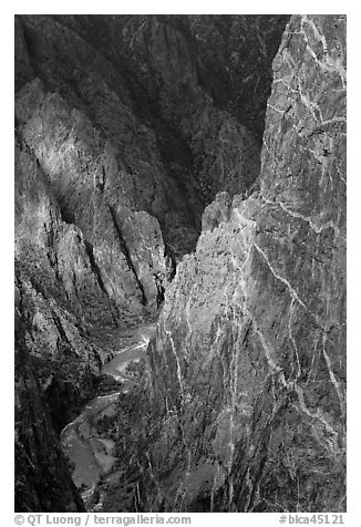 Hard gneiss and schist walls. Black Canyon of the Gunnison National Park, Colorado, USA.