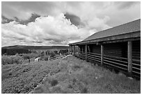 Visitor center. Black Canyon of the Gunnison National Park, Colorado, USA. (black and white)