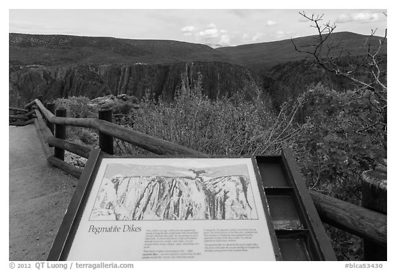 Interpretative sign. Black Canyon of the Gunnison National Park, Colorado, USA.