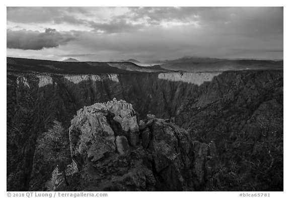 Warner Point, late afternoon. Black Canyon of the Gunnison National Park (black and white)