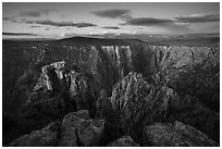 Warner Point, dusk. Black Canyon of the Gunnison National Park ( black and white)