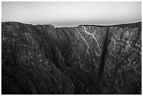 Painted Wall, dawn. Black Canyon of the Gunnison National Park ( black and white)
