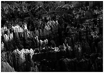 Light and shadows, from Sunset Point, late afternoon. Bryce Canyon National Park, Utah, USA. (black and white)