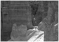 Navajo Trail in winter. Bryce Canyon National Park ( black and white)