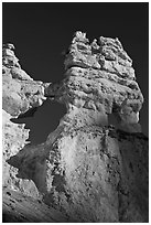 Openings through hoodoos. Bryce Canyon National Park, Utah, USA. (black and white)