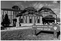 Visitor center. Bryce Canyon National Park, Utah, USA. (black and white)