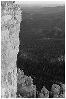 Cliffs near Yovimpa Point. Bryce Canyon National Park, Utah, USA. (black and white)