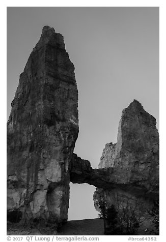 Box-shaped Tower Bridge. Bryce Canyon National Park (black and white)